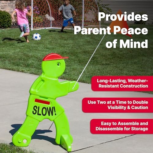 Step2 Kid Alert Street Safety Sign, Kids at Play Signage for Neighborhood Safety, 32-Inch Tall Reflective Caution Sign with Warning Flag