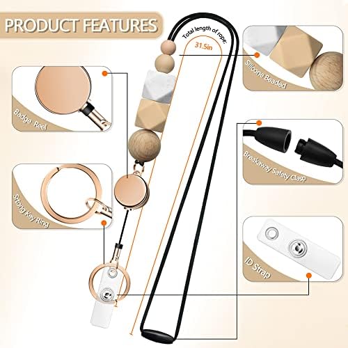 Retractable Lanyards for ID Badges and Keys with 2 Waterproof Card Holders