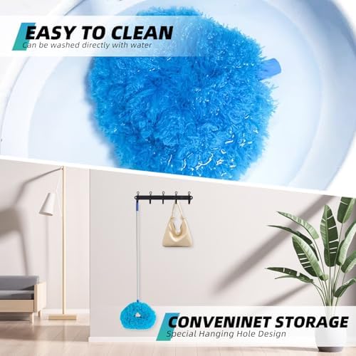 DRQ Ceiling Fan Cleaner Duster with 13-48 in Extension Pole, Blue