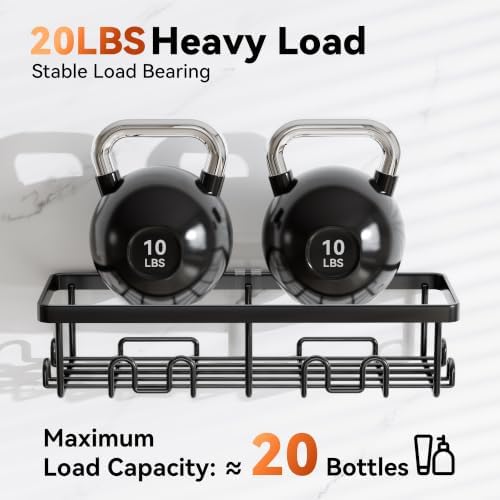 YASONIC Shower Caddy Adhesive, Rustproof Shower Organizer, Wall Shower Rack