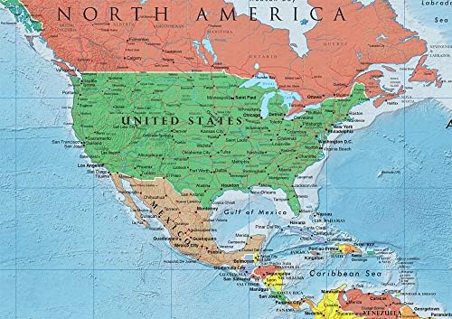 36x48 World Classic Elite Wall Map Laminated Flags of the World