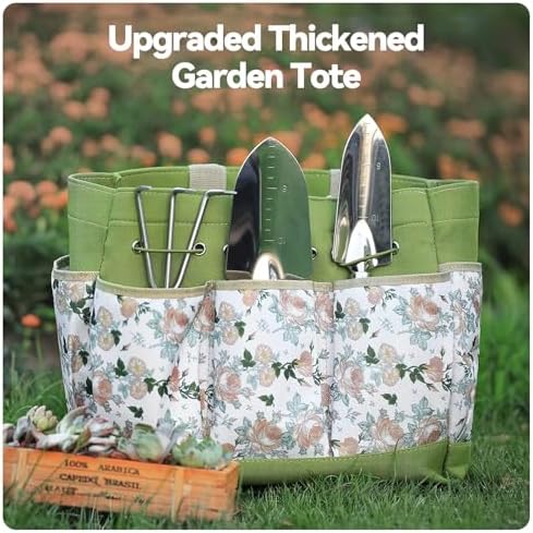 Grenebo Heavy Duty Gardening Tools with Handbag, Gardening Gifts for Women