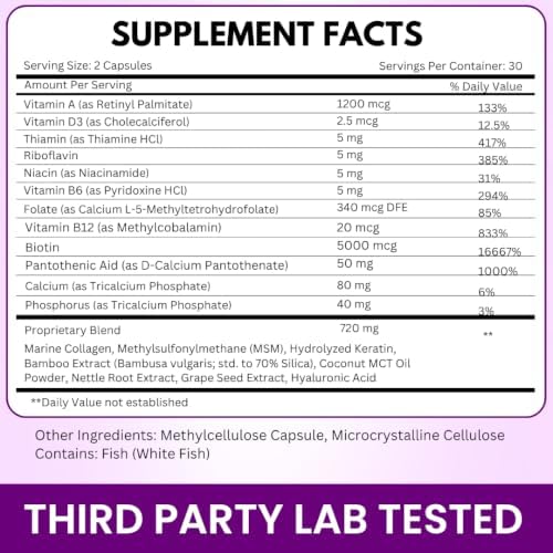 VITBOOST Biotin with Hyaluronic Acid, Collagen and Keratin - 60Ct, 25000mcg