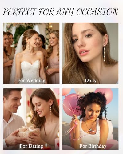 Trinckle Pearl Earrings for Women Drop Jewelry Bride Wedding Accessories