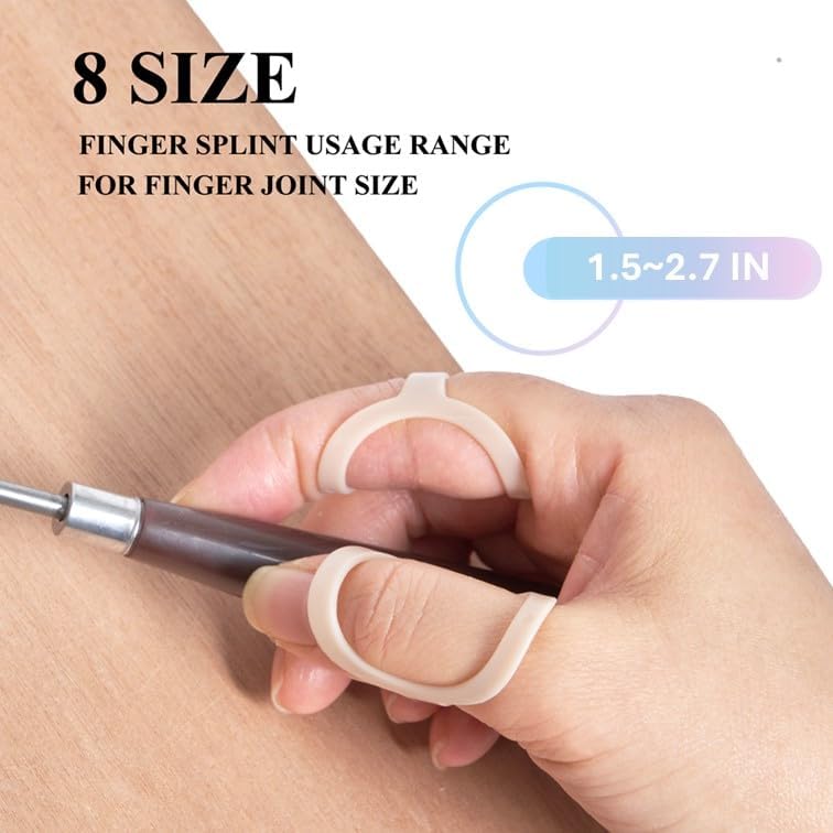 Oval Finger Splint 8 pcs, Finger Splints for Arthritis, Mallet Finger, Trigger Finger Splint, hypermobility(EDS) finger For Thumb/Middle,/Index/Pinky or Ring Finger (Large(2,3,4,5,6,7,8,9))