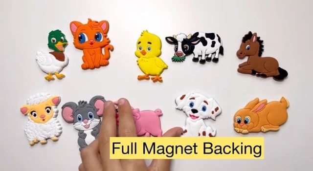 Refrigerator Magnets for Toddlers Farm Animals - Big Rubber Toddler Fridge Magnets for Kids - Learning Preschool Baby Magnet for Refrigerator and Whiteboard - Cute Kid Magnetic Animal Toys Gifts