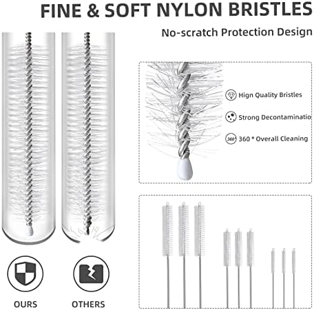 9-Piece Straw Cleaner Brush Kit - for Stanley Mug 40, 30, 20 oz, (3-Size) Extra Long Pipe Cleaners, Straw Cleaning Brush for Tumbler, Sippy Cup, Bottle and Tube
