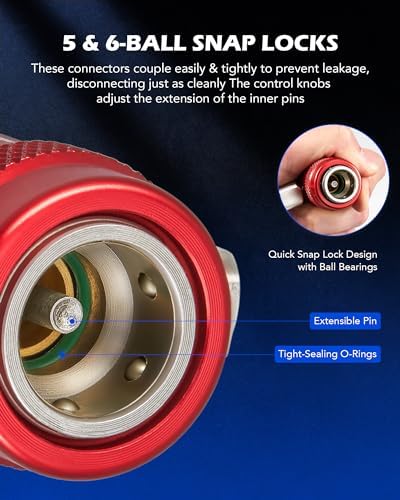 OMT R1234yf Quick Coupler Adapters High Low Pressure Connectors Set