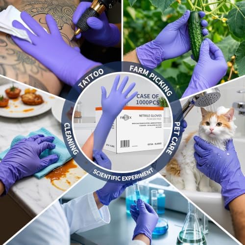 FINITEX Disposable Ice Blue Nitrile Exam Gloves 1000PCS/Case Cleaning