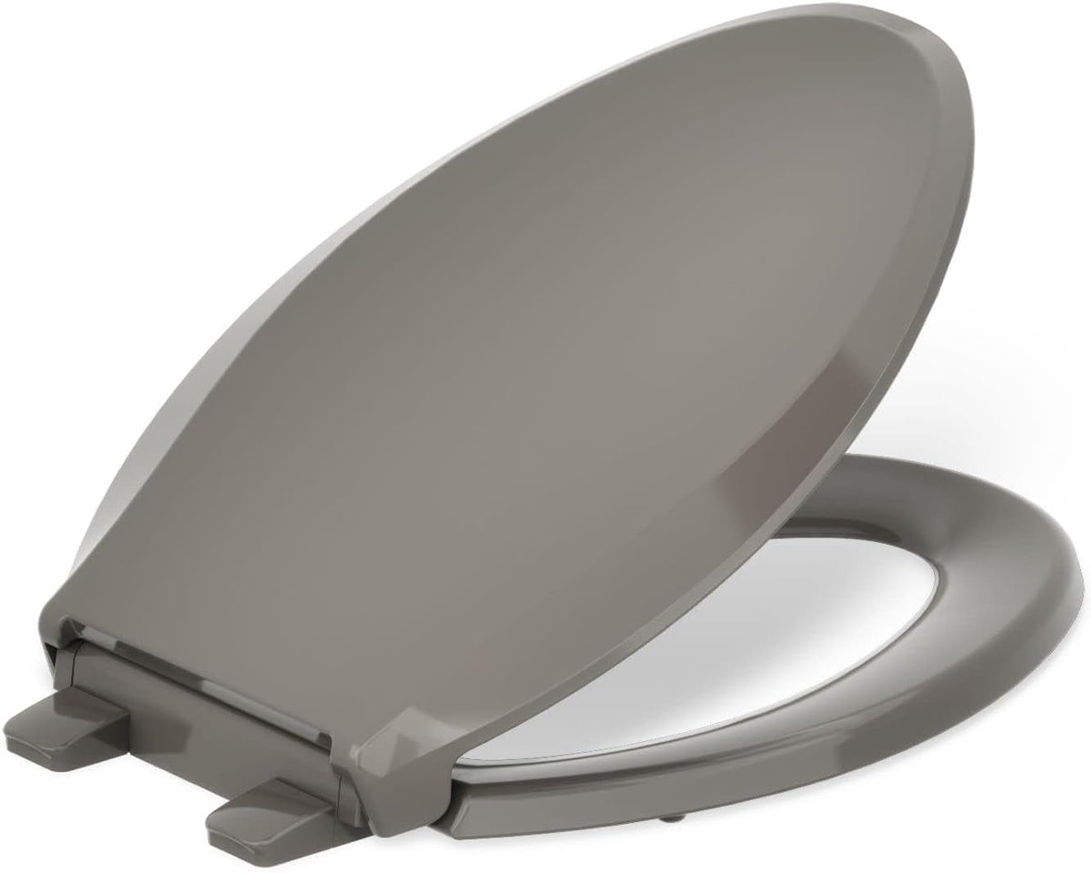 KOHLER 4636-RL-0 Cachet ReadyLatch Elongated Toilet Seat Slow Close, Soft Close Toilet Seat Quiet Lid, Contoured Grip-Tight Bumpers Installation Hardware, Apartment Essentials, White
