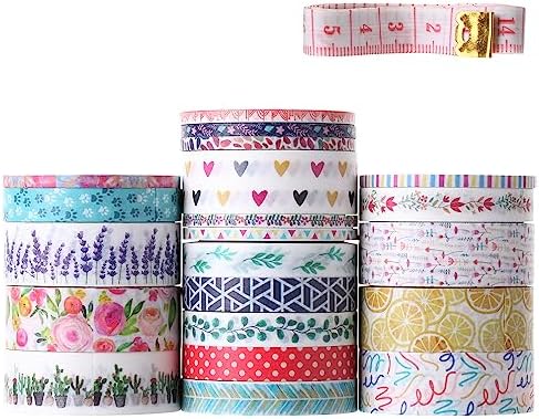 Mr. Pen- Washi Tape Set, 21 Rolls, Assorted Sizes, Floral