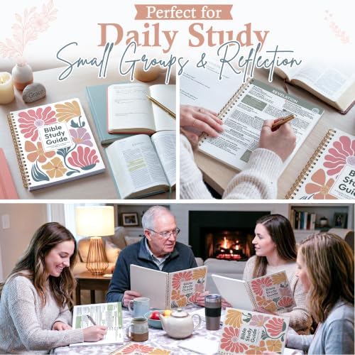 UNIMAXPRINT Bible Study Guides 66 Pages Journal for Women, Spiral Notebook