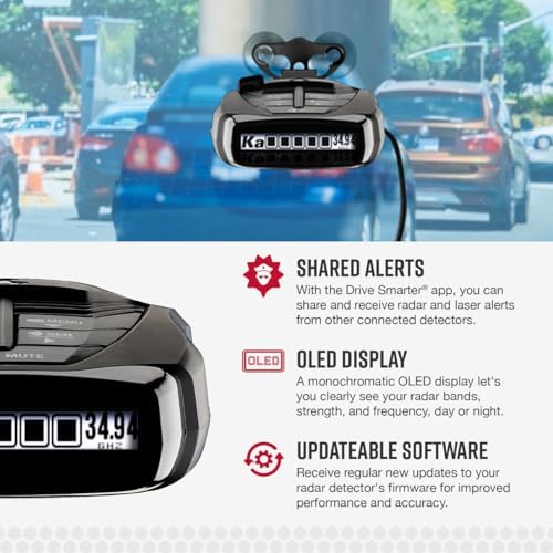 Cobra RAD 480i Laser Radar Detector, Long Range Detection, Bluetooth, Black