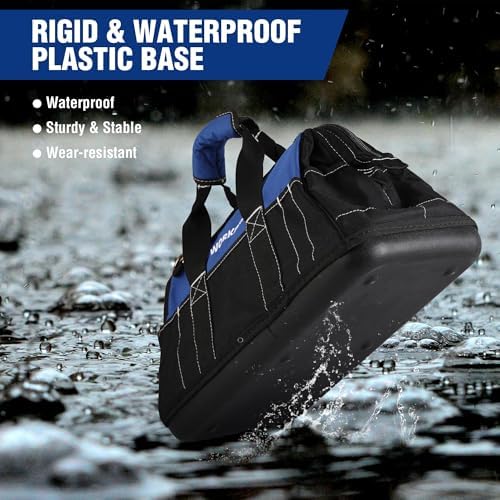 WORKPRO 16-inch Wide Mouth Tool Bag with Water-Proof Molded Base