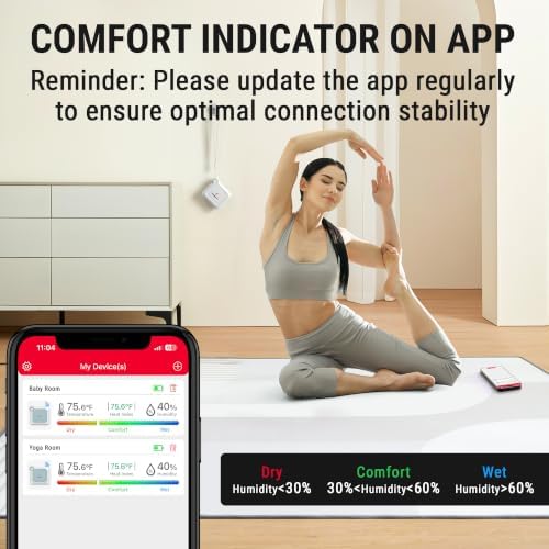 TempPro TempAir Bluetooth Thermometer Hygrometer, 260 ft Temperature Sensor