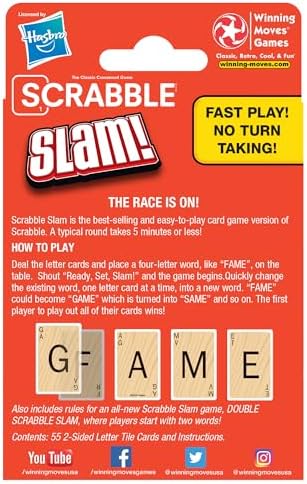 Winning Moves Scrabble Slam, Fast Paced Card Game Version of Scrabble