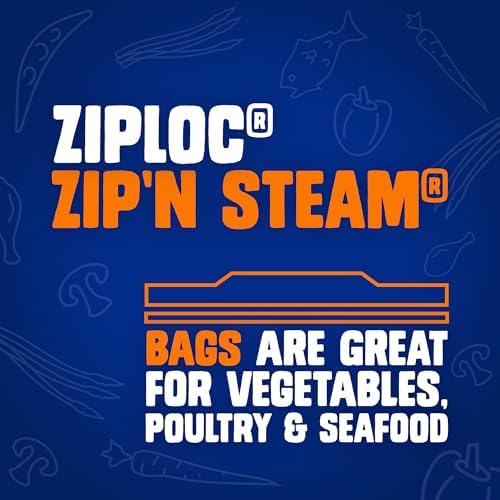 Ziploc Zip 'n Steam Food Storage Cartons for Meal Prep, Healthy Meals in Minutes, Microwave Safe, 10 Count
