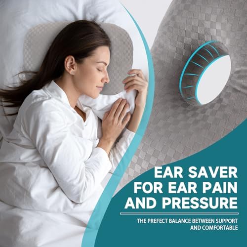 Ear Piercing Pillow, Ear Pillow with Ear Hole for Side Sleepers