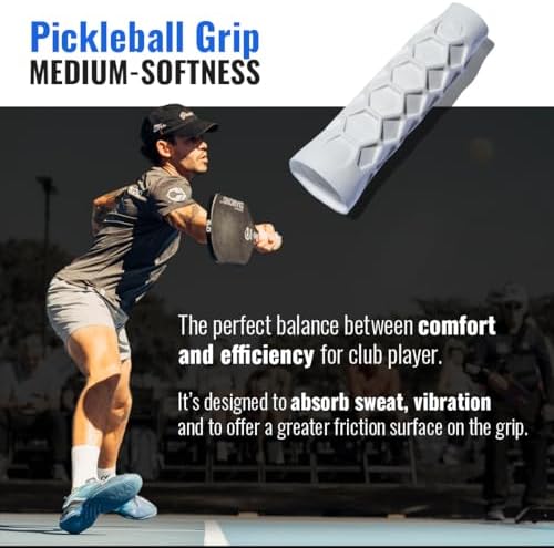 Hesacore Pickleball Paddle Grip - 5.25in - Regular Feel - Supports Tennis Elbow, Enhances Grip Strength, Reduces Vibration with Finger Support and Anti-Sweat Design