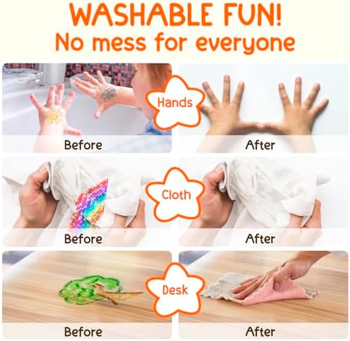 TinyGeeks Jumbo Crayons (18 Colors) – Non-Toxic, Washable Crayons for Toddlers and Kids (Ages 1-8) – Easy-to-Hold - Ideal for Travel, Art, and Learning