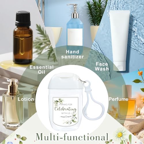 50Pcs Mini Hand Sanitizer Bottles Bulk with Thank You Labels (Sanitizer Not Included) - Wedding Favors - Personalized Wedding Favors for Guests