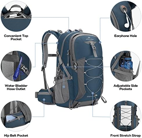 Maelstrom 40L Hiking Backpack, Lightweight Camping Daypack with Rain Cover