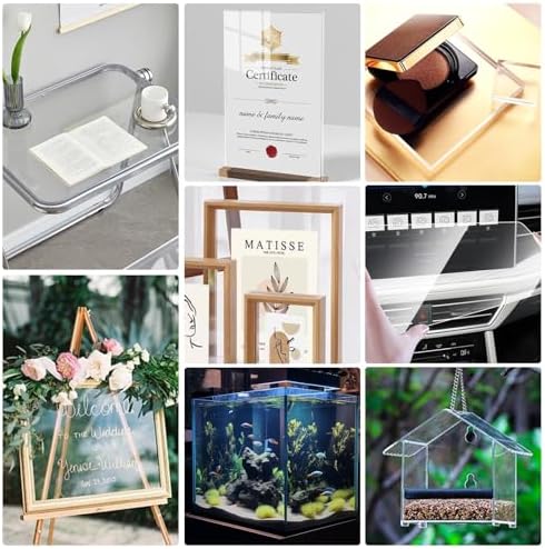 KINLINK 24x36 Plexiglass Sheets 1/8 inch Thick, 3mm Clear PET Plastic Sheet for DIY Project, Craft, Table top, Picture Frame, Acrylic Sign and Wedding Invitation 2 Pack