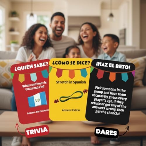 Viral Studios ¿Cómo Se Dice? – Hilarious Spanish Party Card Game, “Chancla” Included | Funny Latino Game for Families & Adults Game Night | Spanish Trivia for No Sabo Kids | 3+ Players