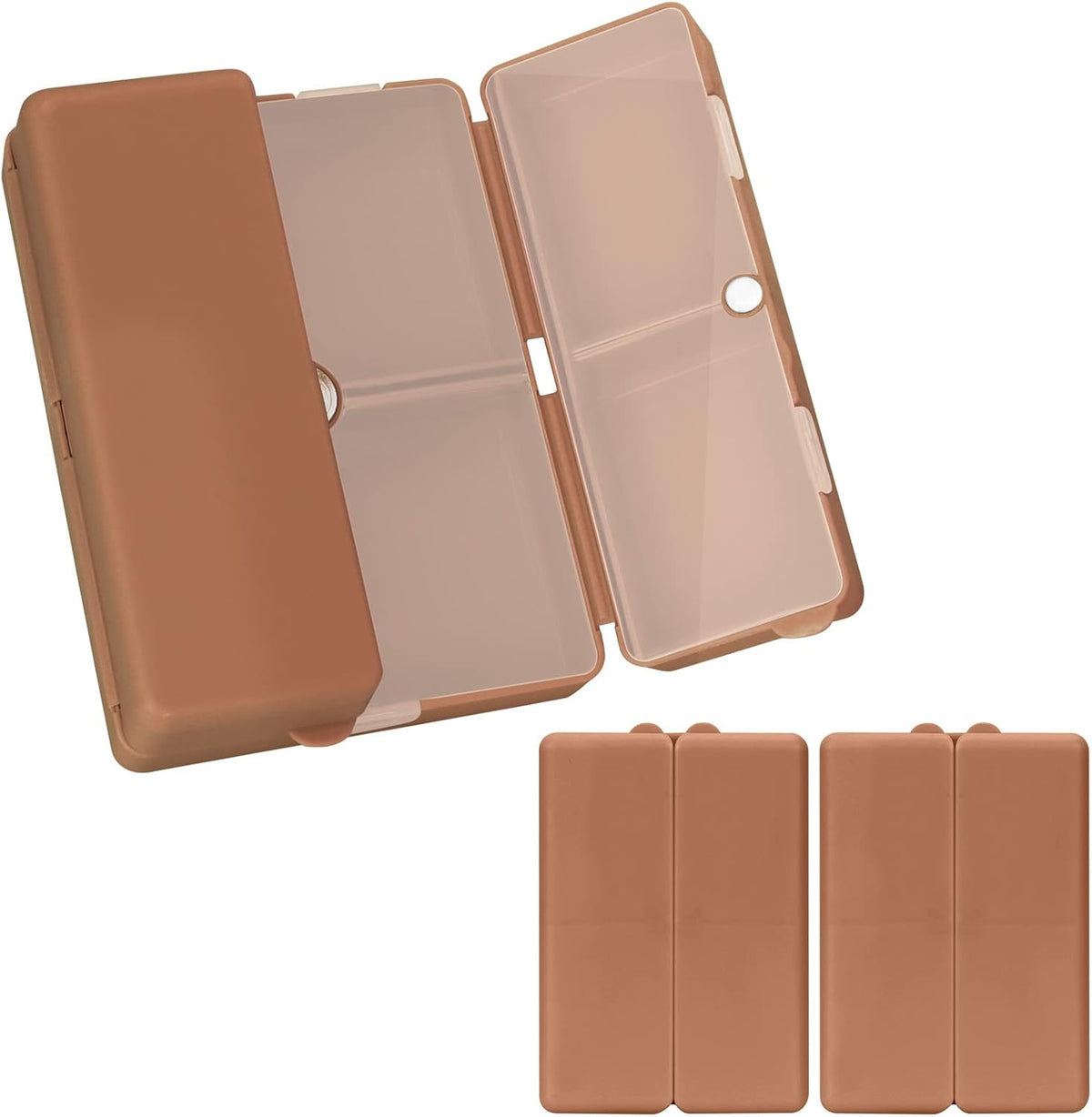FYY Travel Pill Organizer, 7 Compartments Small Pill Box Medicine Case-Pink