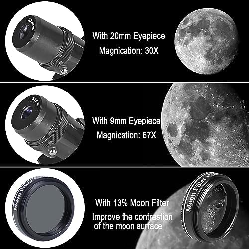 Celticbird Telescope for Adults High Powered, 80mm Aperture 600mm AZ Mount Refractor Telescope for Kids Beginners - Portable Telescopes for Adults Astronomy with Backpack, Phone Adapter, Moon Filter