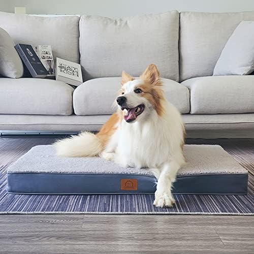 Sunheir Washable Orthopedic Large Dog Bed with Removable Cover, Pet Bed Mat