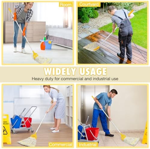 VOUBIEN Commercial Mop Heavy Duty Industrial Cotton Mops with Long Handle