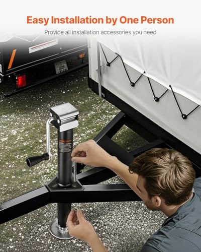 VEVOR 5000 lbs A-Frame Trailer Jack, 15" Vertical Travel, Adjustable Drop Leg, for Horse, Utility, Yacht Trailers