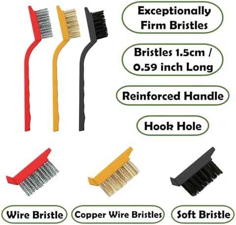 Betanull Crevice Cleaning Brush Set, Multi-Purpose Hard Bristle Brushes