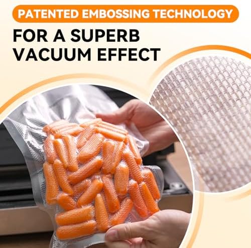 Wevac Vacuum Sealer Bags for Food 8x50 3 rolls, Food Saver Suction Channel