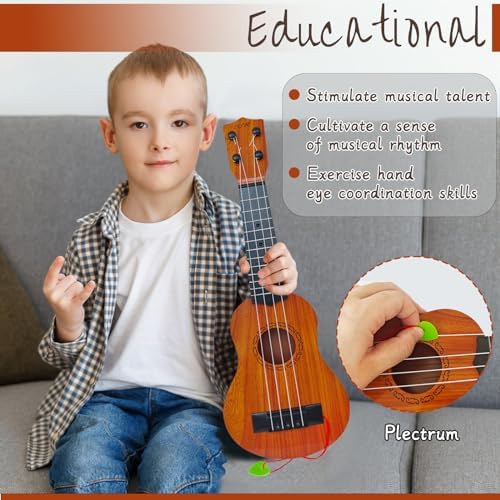 Kids Toy Ukulele Guitar,17 Inch Classical Guitar Musical Toy,4 Strings Guitar Ukulele Educational Learning Toy for Toddlers and Preschoolers