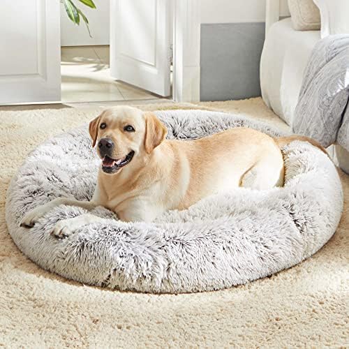 Western Home Calming Donut Cat Bed Small Dog Bed Washable,20" Light Grey