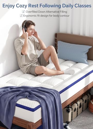 Dorm Room Essentials 3 Inch Twin XL Mattress Topper for Students