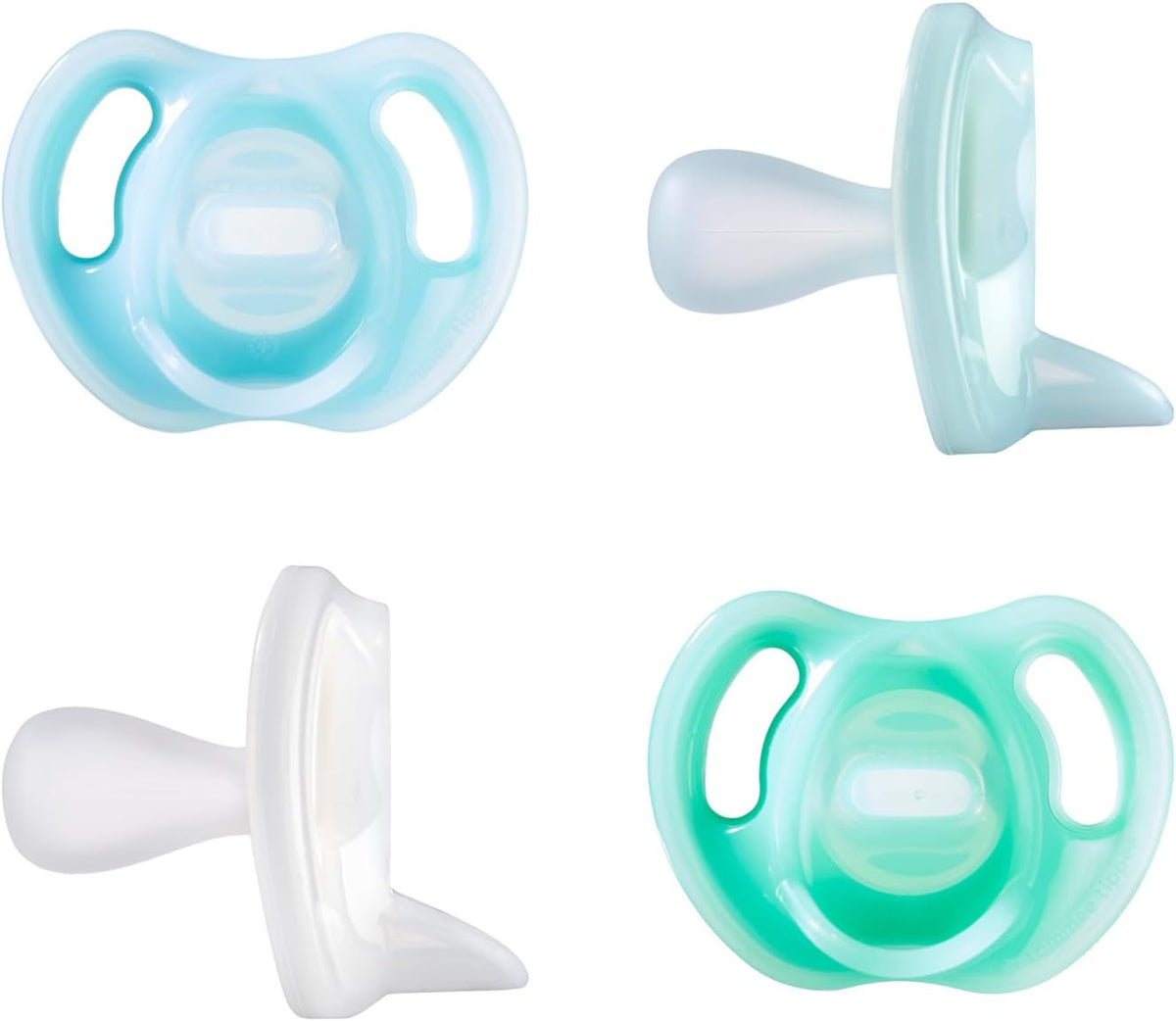 Tommee Tippee Ultra-Light Silicone Pacifier, 0-6 Months Blue & Green