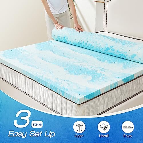 Sweetcrispy Memory Foam Mattress Topper, Full Size, 3 Inch Cooling Pad