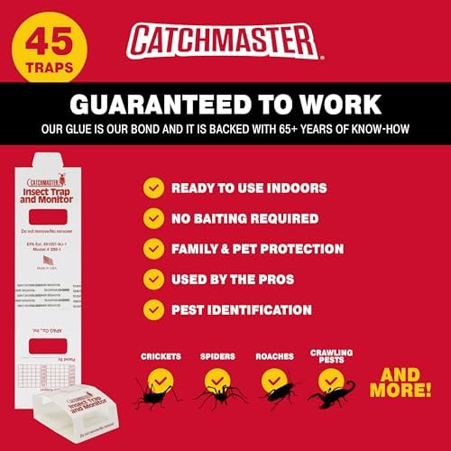 Catchmaster Spider, Roach & Insect Glue Traps, 45 Sticky Traps Indoor