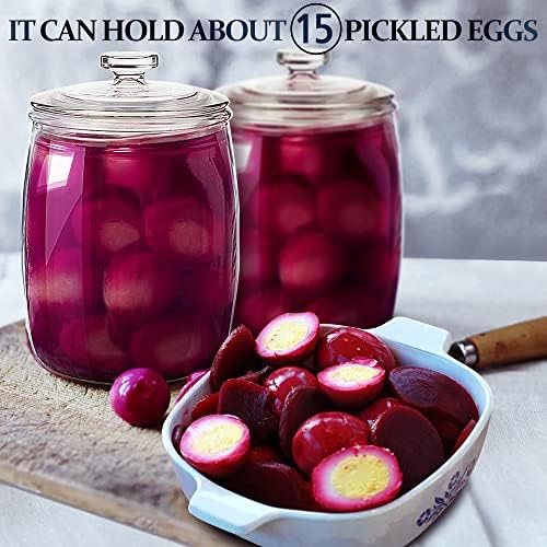 Folinstall Wide Mouth Glass Jar with Airtight Lid, 1/2 Gal Clear Container