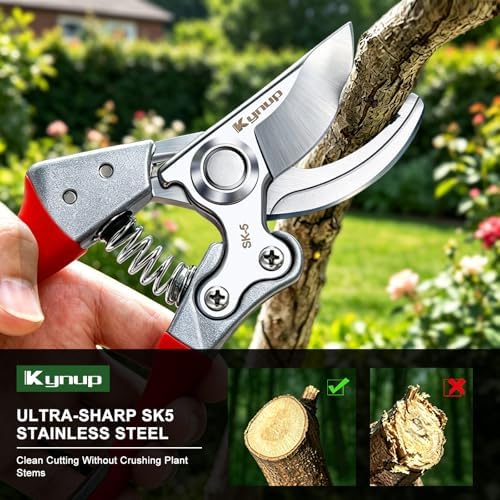 Kynup Pruning Shears, Heavy Duty Garden Shears with SK5 Japanese Steel