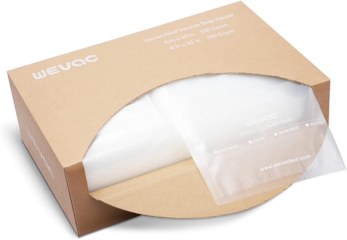 Wevac Vacuum Sealer Bags 6"x10", 200 Pint Bags, Fits Food Saver Sealers