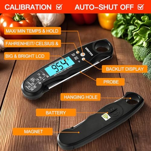 KULUNER Digital Instant Read Meat Thermometer for Cooking, Food,Grill