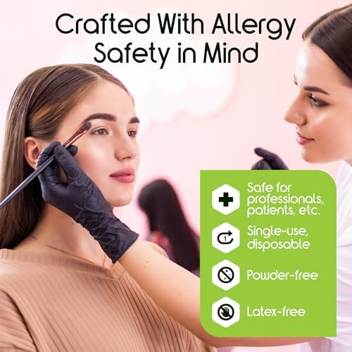 Inspire Black Nitrile Gloves | THE ORIGINAL Quality Black Gloves Disposable Latex Free | 4.5 Medical examination