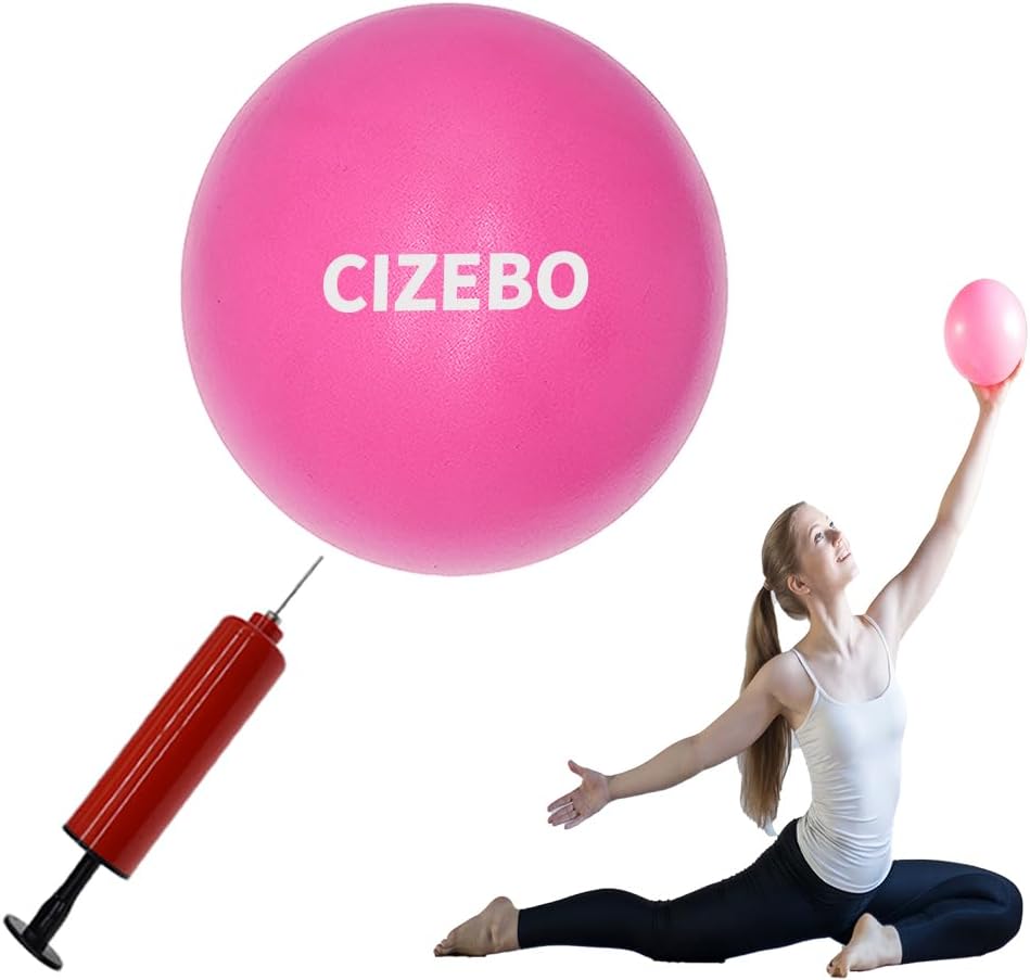 CIZEBO 6" or 8" Pilates Ball, Small Exercise Ball and Air Pump Yoga Core