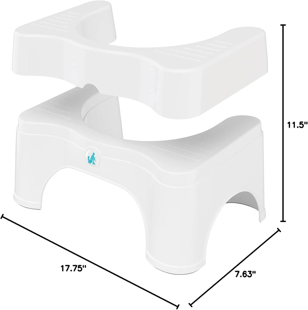 Squatty Potty Adjustable 2.0 Bathroom Toilet Stool 7 inch & 9 inch. - White
