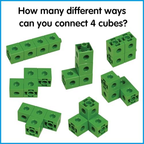 edxeducation Linking Cubes, Set of 100, Counting Cubes, Color Sorting Toys