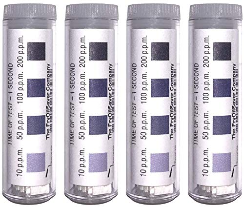 Chlorine Test Strips for Restaurants and Food Services, 1 x Vial of 100 Sanitizer Test Strips for Kitchens, 0-200 ppm Testing Kit for Sanitizing Solution, Precise Bleach Testing Kit by FryOilSaver Co.